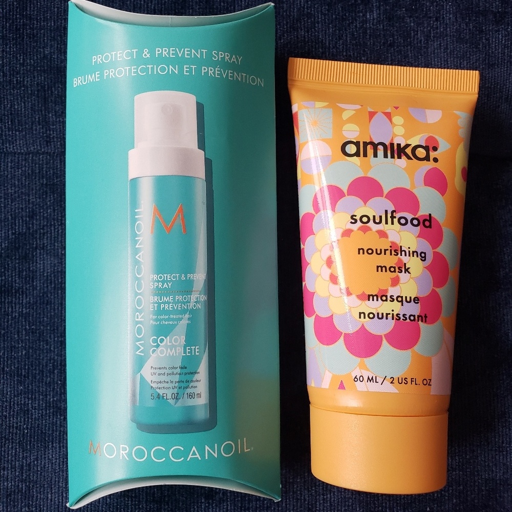 Morrocanoil Protect Spray + Amika Soulfood Mask